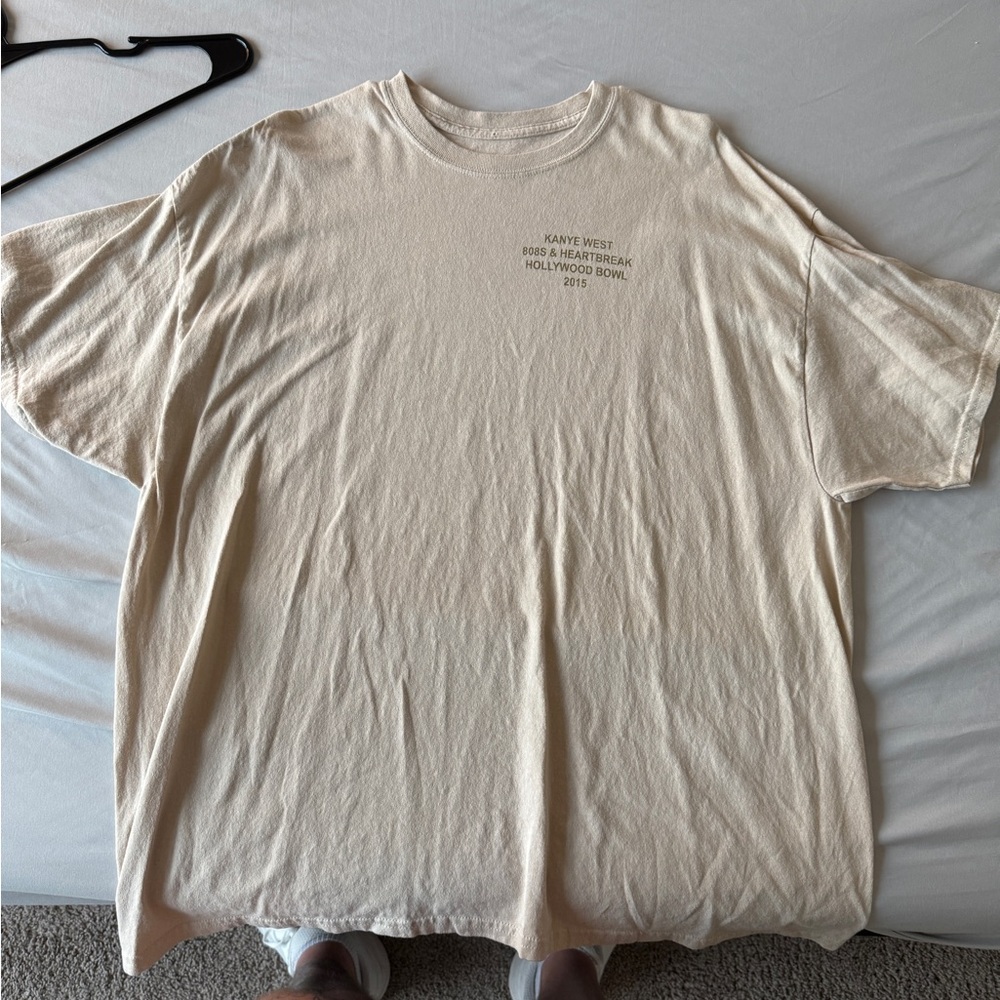 Cream Short Sleeve Tee Casual Cotton